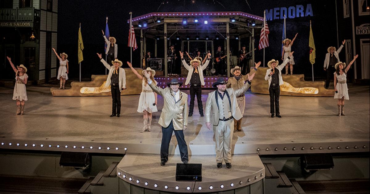 The final act of the Medora Musical is a showstopper, complete with fireworks and a lighted Medora display.