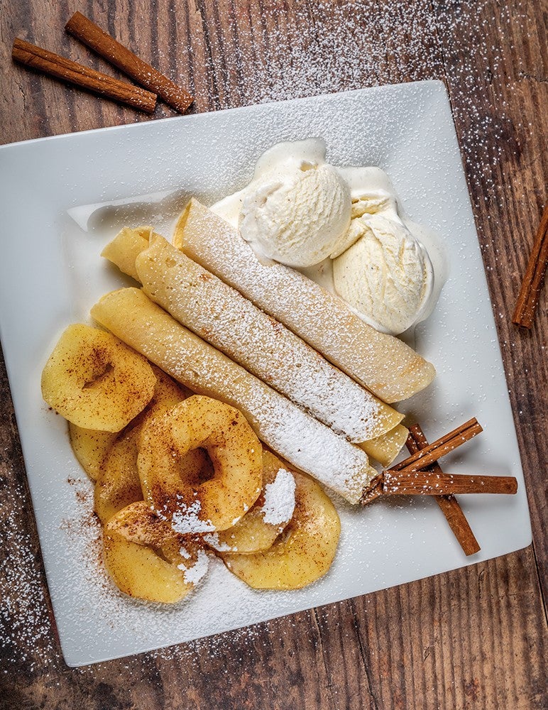 Pannekoeken with Caramelized Apples and Vanilla Bean Gelato