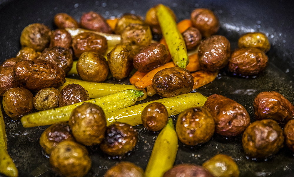 Roasted Baby Potatoes and Carrots
