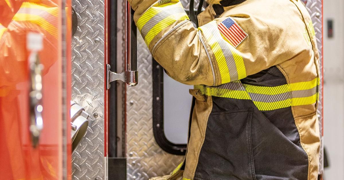 Tom Moravec, a lineworker for Northern Plains Electric Cooperative, volunteers as a firefighter for Carrington Fire and Rescue.