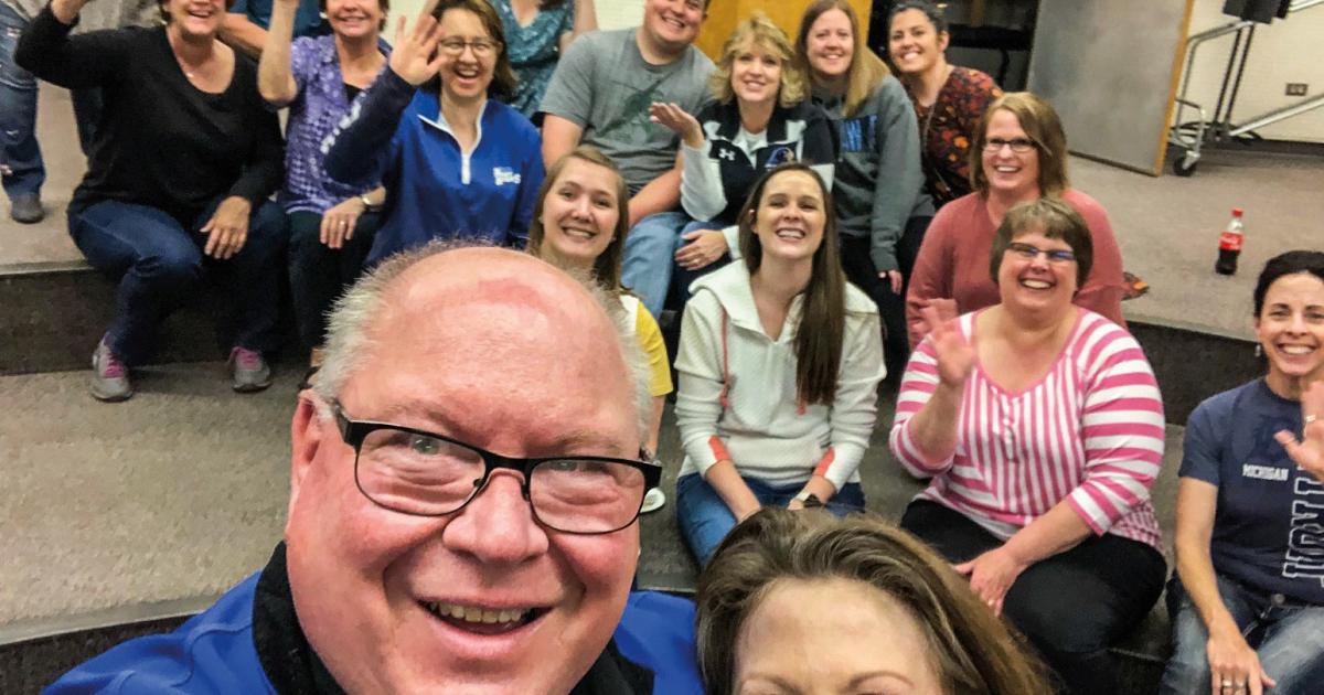 Scranton Public School staff pose for a smiley selfie in a 2018 photo. Courtesy photos
