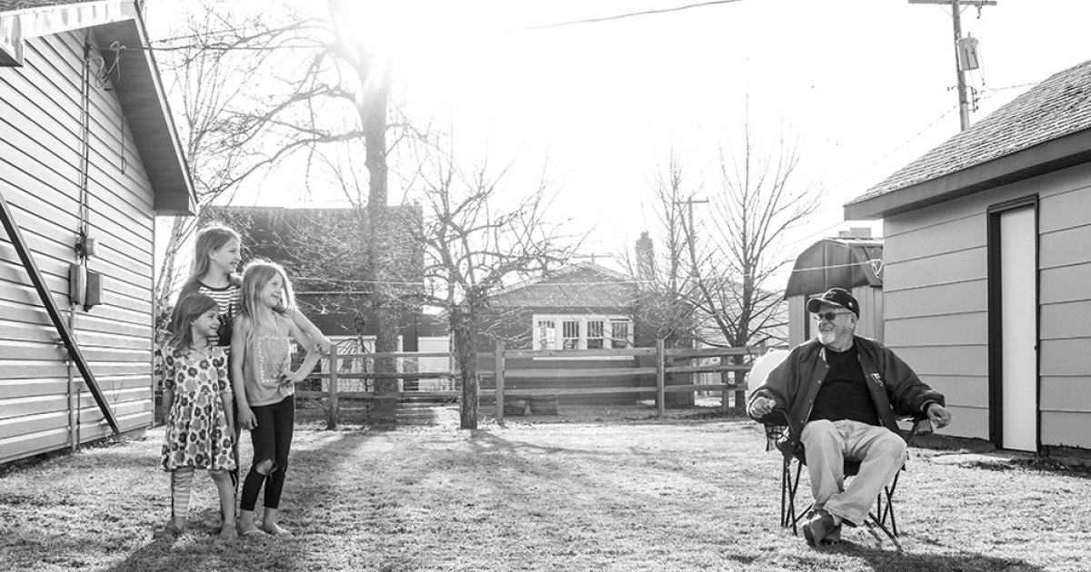 Cokey Conant’s three great-granddaughters, Lydia, Adeline and Ivy Mueller, can still make him smile from a social distance. The Mueller sisters have had some car time with their mom, Brandi Mueller, this spring, as she photographs families for her Front Porch Project.