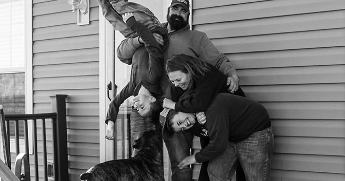 The Brandon and Nancy Mueller family, rural Dazey.