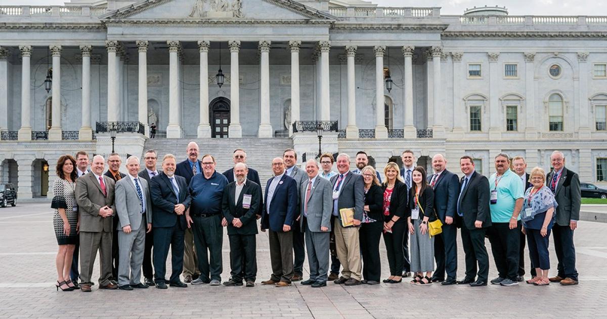 Members of North Dakota’s electric cooperatives outside the U.S. Capitol during NRECA’s 2019 Legislative Conference. NDAREC PHOTO