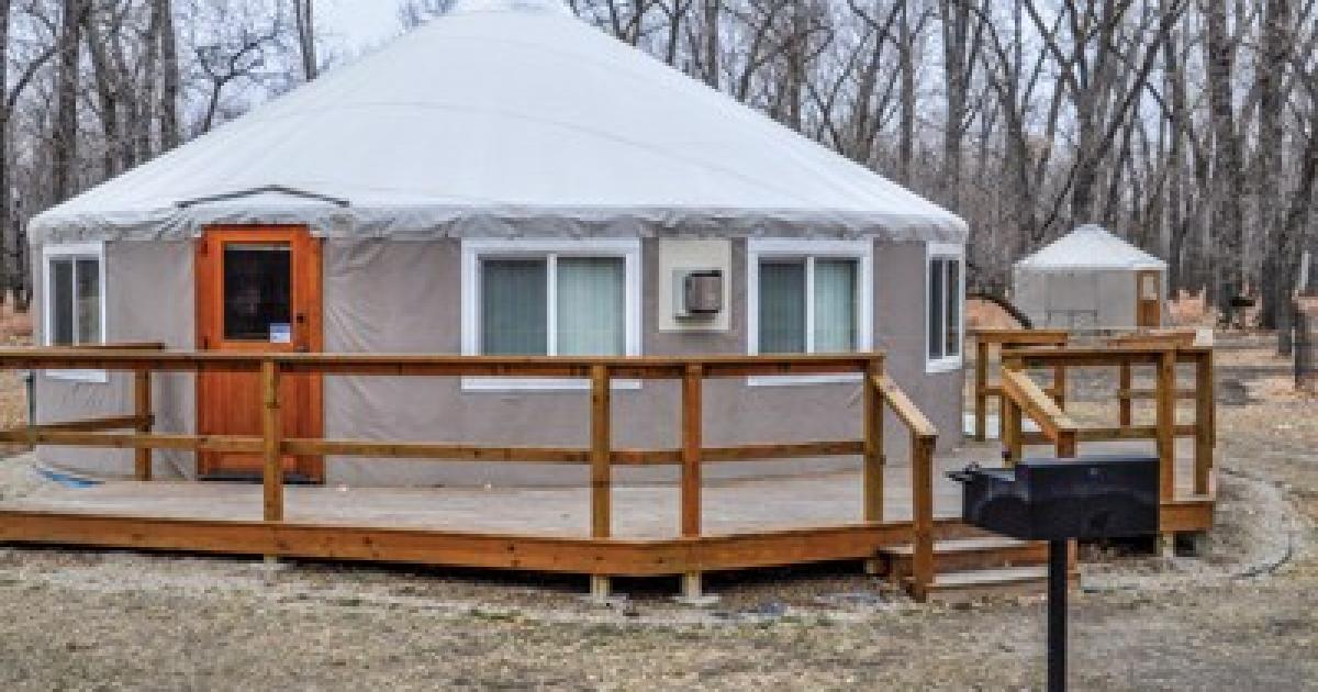 Yurt, lodging, from very comfortable to very basic, is available all winter long in Cross Ranch State Park.