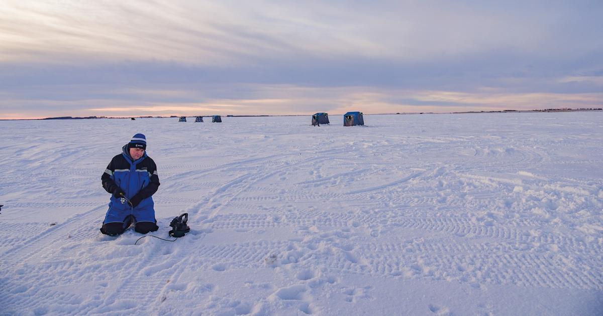 Ice fishing on Devils Lakes Photo by N.D. Tourism