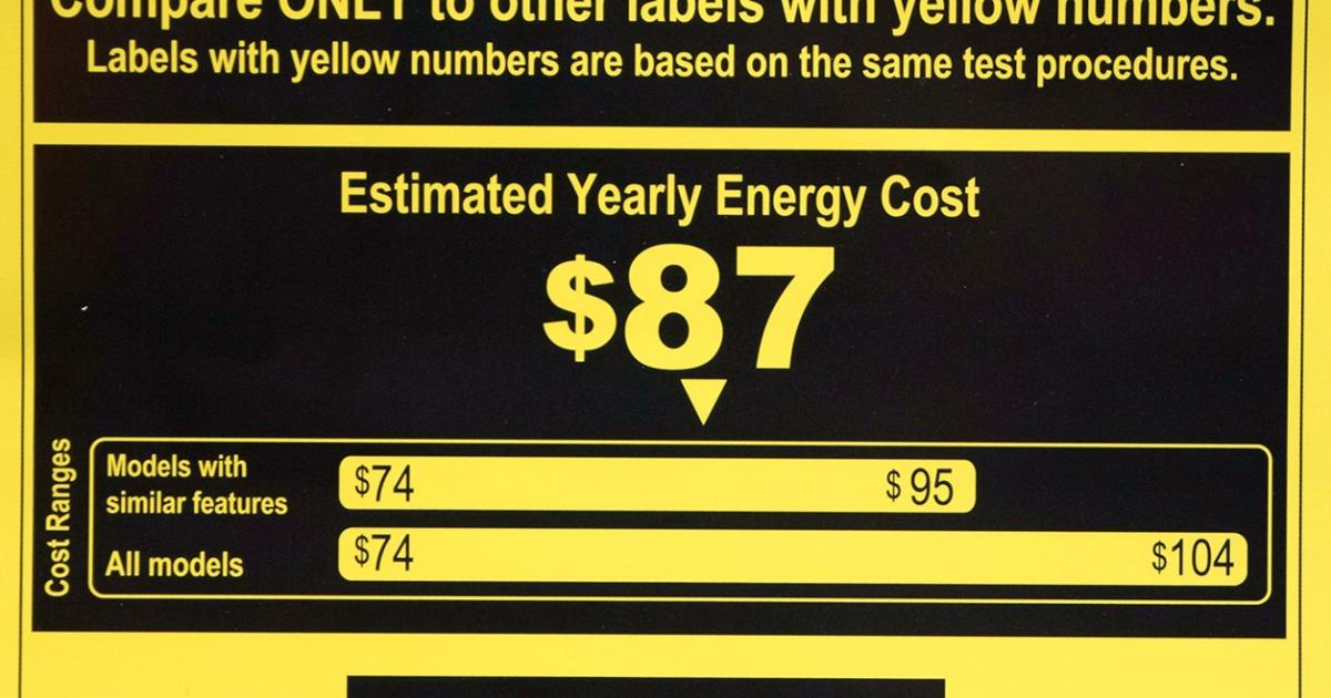 The Energy Guide label provides important information for comparing the annual energy use of appliances. Photo courtesy Collaborative Efficiency