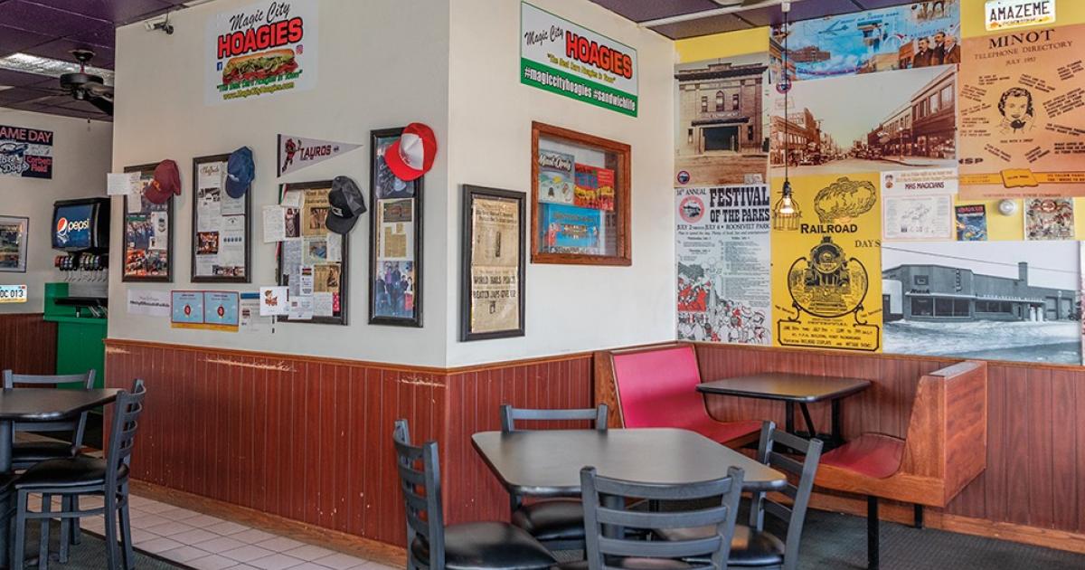 The decor at Magic City Hoagies in Minot celebrates the history and spirit of the city. PHOTOS BY NDAREC/LIZA KESSEL