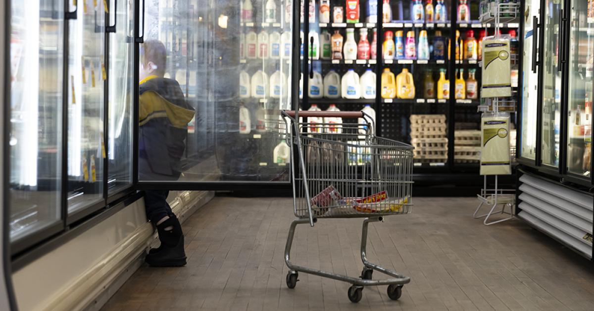 boy in the grocery store