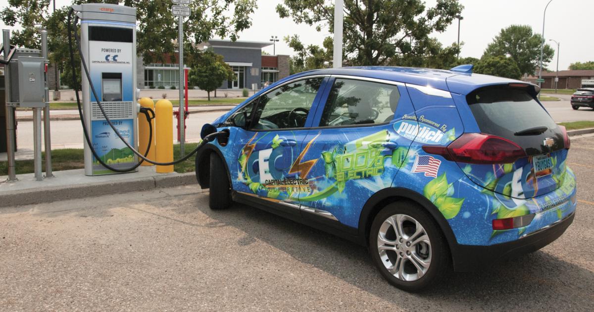 Capital Electric Cooperative First Leased Its Electric Vehicle, a Chevy Bolt, in 2015 to Better Understand the Technology for Its Members. Photo Courtesy Greg Wheeler/basin Electric Power Cooperative
